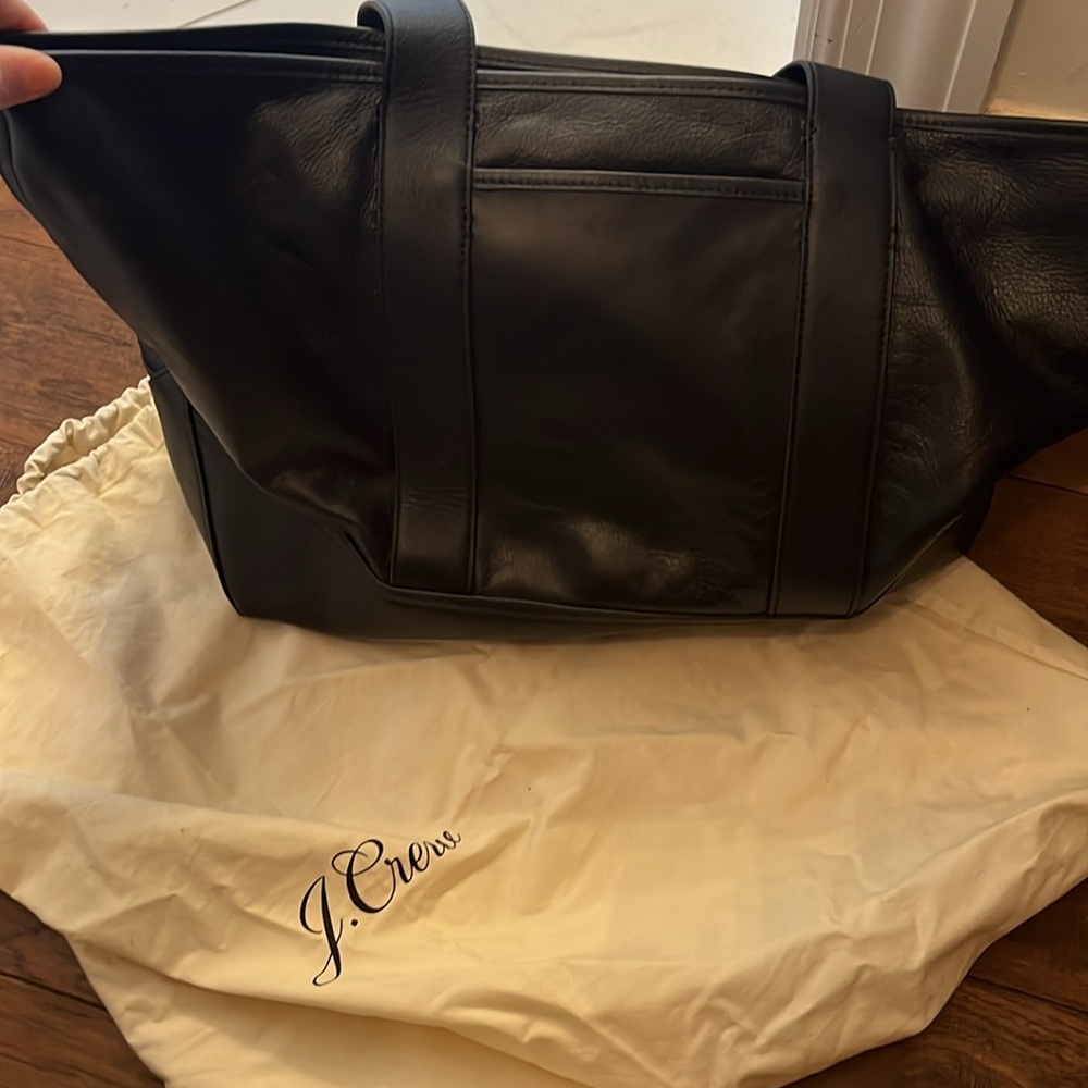 J. Crew Black Leather Tote Bag - Picture 10 of 10